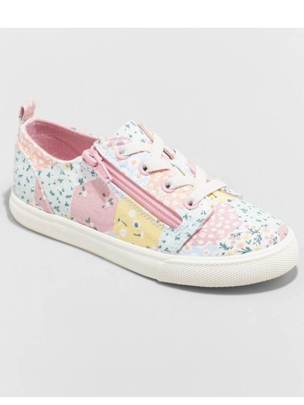 Cat & Jack Girls Lucian Patchwork Floral Print Sneakers, size 2